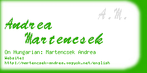 andrea martencsek business card